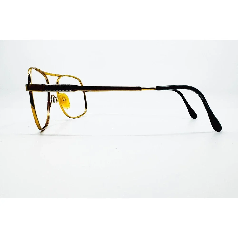 Klxx Jim Whitegep Eyeglasses Mens Gold Aviator Double Bridge Frames 135